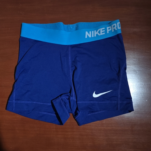 Blue Nike Pro Shorts Size S - Picture 1 of 2